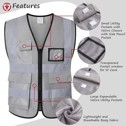 Reflective Safety Vest for Men Women Construction Vest ANSI Standard AP1 - Image 3