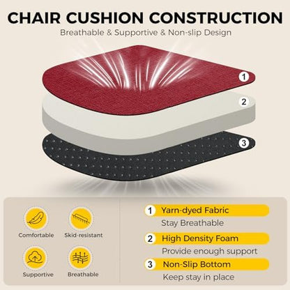 downluxe Indoor Chair Cushions for Dining Chairs, Soft and Comfortable Textured - Image 3