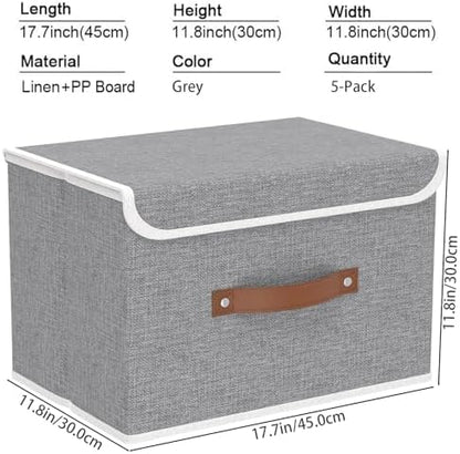 Yawinhe Storage Bins with Lids, 17.7x11.8x11.8in - Image 4