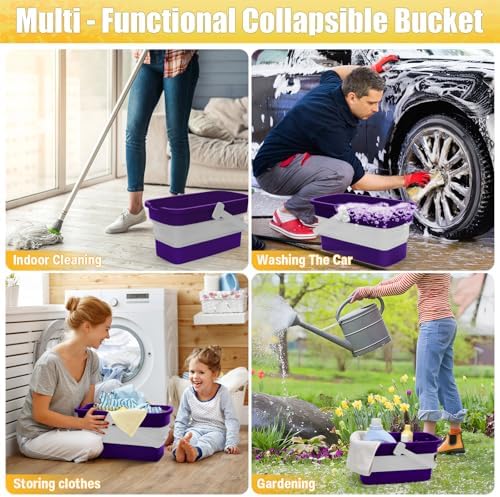 Collapsible Bucket with Handle for Mop Windows Cleaning, 3 Gallon - Image 6