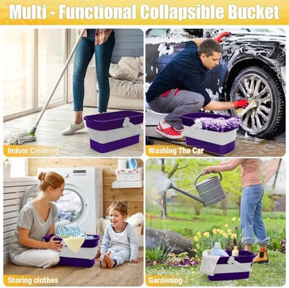 Collapsible Bucket with Handle for Mop Windows Cleaning, 3 Gallon - Image 6