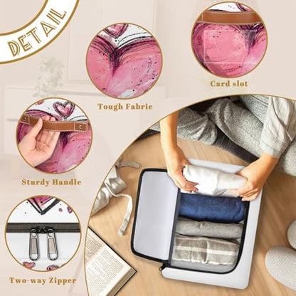 Pink Heart Storage Bins With Zipper Lid, Collapsible Trunk Organizer, Car - Image 4