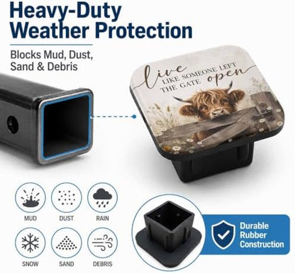 Hitch Cover Receiver Tube Hitch Plug Farm Highland Cow, Tool-Free Install Tow - Image 6