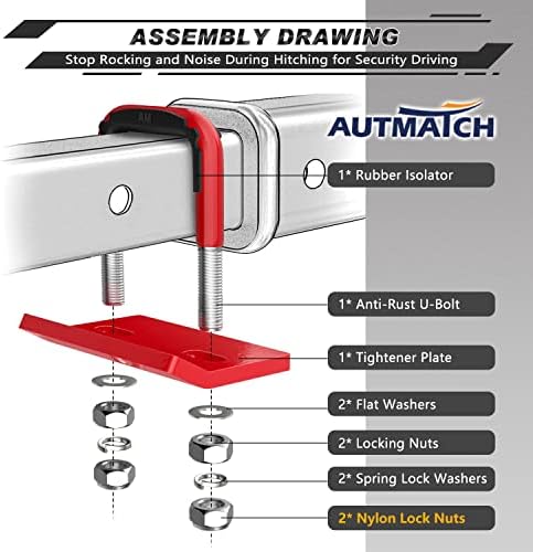 AUTMATCH Hitch Tightener Anti-Rattle Clamp - Image 3