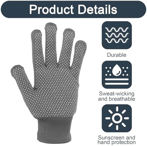 6 Pairs Work Gloves for Men & Women, Knitted Safety Work Gloves - Image 3