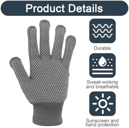 6 Pairs Work Gloves for Men & Women, Knitted Safety Work Gloves - Image 3