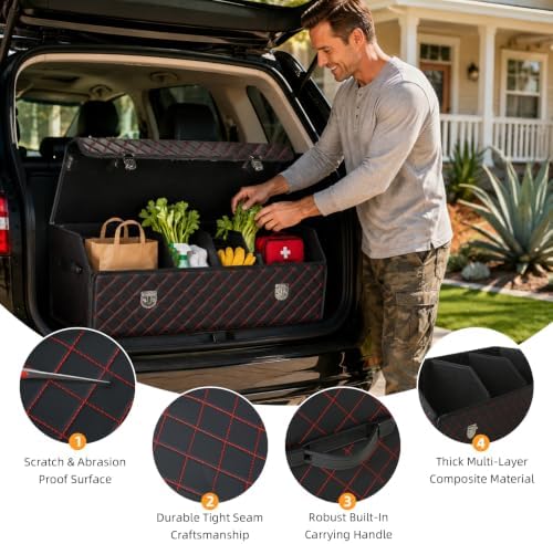 Car Trunk Organizer with Sturdy Faux Leather Lid - Image 6