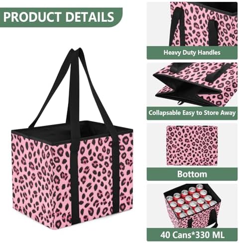 ALAZA Pinks Leopard Cheetah Car Trunk Organizer and Storage - Image 3