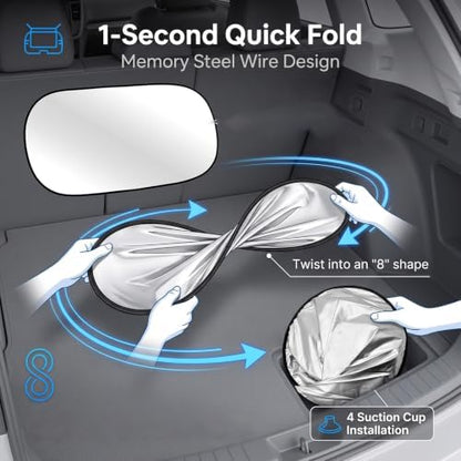 Foldable Car Rear Window Sun Shade, 39.37x19.76 Inch Universal Back Window - Image 7