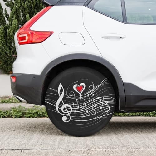 Spare Tire Cover for RV Trailer, Musical Notes Prints Tire Covers Universal Fit - Image 6