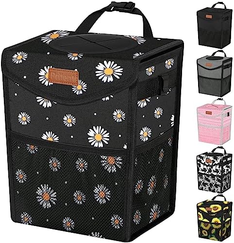 Pritent Car Trash Can with Lid Leakproof Car Garbage Bag Vehicle Trash Bin by Pritent