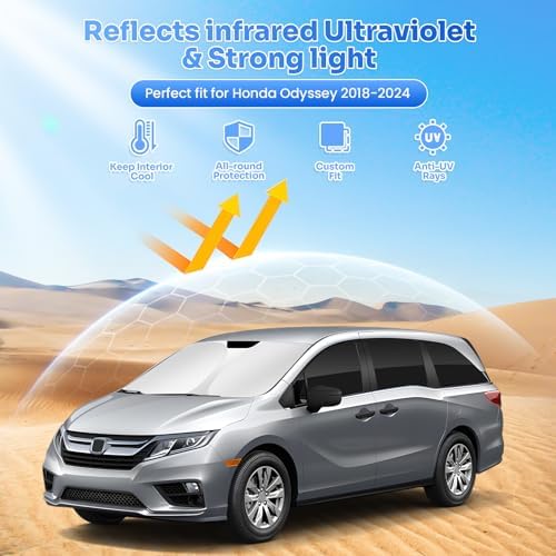 Canvcle Window Shades for 2018-2025 2026 Honda Odyssey Accessories Windshield - Image 2