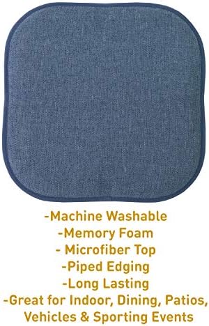 Sweet Home Collection Chair Cushion Memory Foam Pads Honeycomb Pattern Slip Non - Image 3