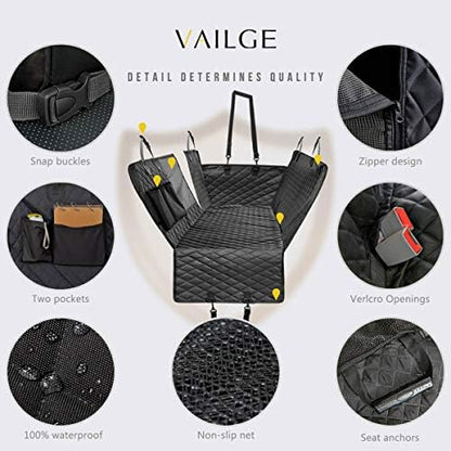Vailge Dog Car Seat Cover for Back Seat, 100% Waterproof Back Seat Pet Cover - Image 6