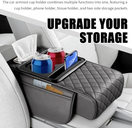 5-in-1 Car Center Console Cover, Leather Car Armrest Cover - Image 6