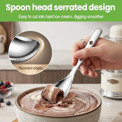 Serrated Ice Crusher Spoon, Stainless Steel Ice Ladle - Image 3