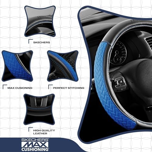 Skechers Steering Wheel Cover, Max Cushioning Leather Steering Wheel Cover - Image 3