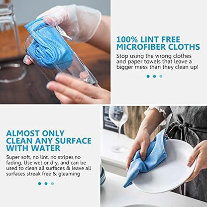 12 Pcs Microfiber Glass and Window Cleaning Cloths, Quickly Clean Windows - Image 3