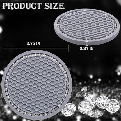 4PCS Bling Cup Holder Coaster, 2.75 Inch Auto Car Cup Holder Insert Coasters - Image 2