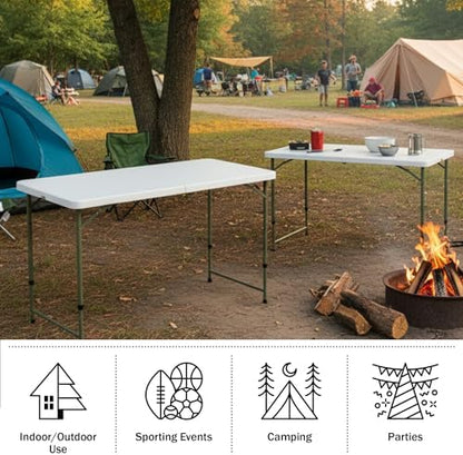 Lavish Home Indoor & Outdoor Portable Folding Table Set of 2 - Image 4