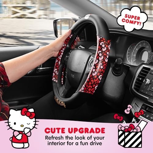 Hello Kitty Steering Wheel Cover, Official Sanrio Car Steering Wheel Cover - Image 3