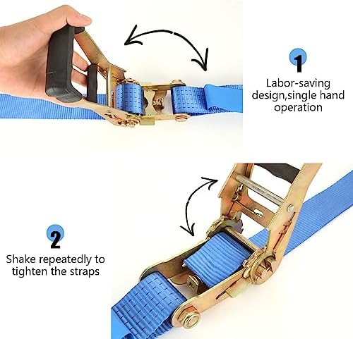 2 Pack 2 Inch Ratchet Straps Heavy Duty 20ft Tie Down Straps Ratchet - Image 5