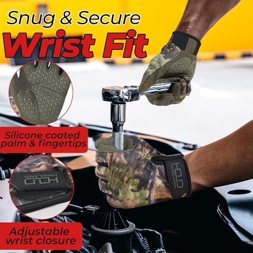 HANDLANDY Work Gloves for Men & Women, Utility Mechanic Working Gloves Touch - Image 5