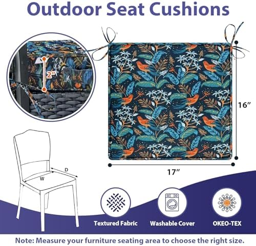 IPYNBAP Outdoor Chair Cushions Set of 4 -Waterproof Outdoor Seat Cushions - Image 6