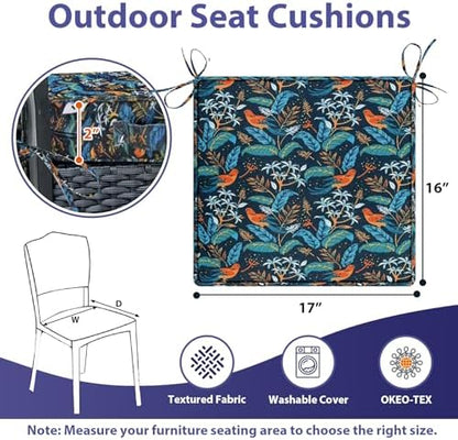 IPYNBAP Outdoor Chair Cushions Set of 4 -Waterproof Outdoor Seat Cushions - Image 6