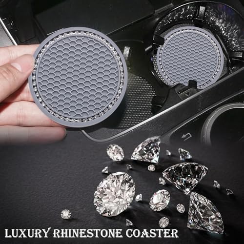 2PCS Bling Cup Holder Coaster, 2.75 Inch Auto Car Cup Holder Insert Coasters - Image 6