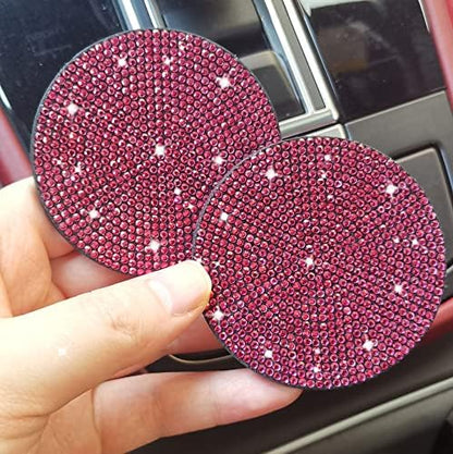 NBTEPEM 2pcs Bling Car Cup Holder Coaster, 2.75 inch Anti-Slip Shockproof - Image 4