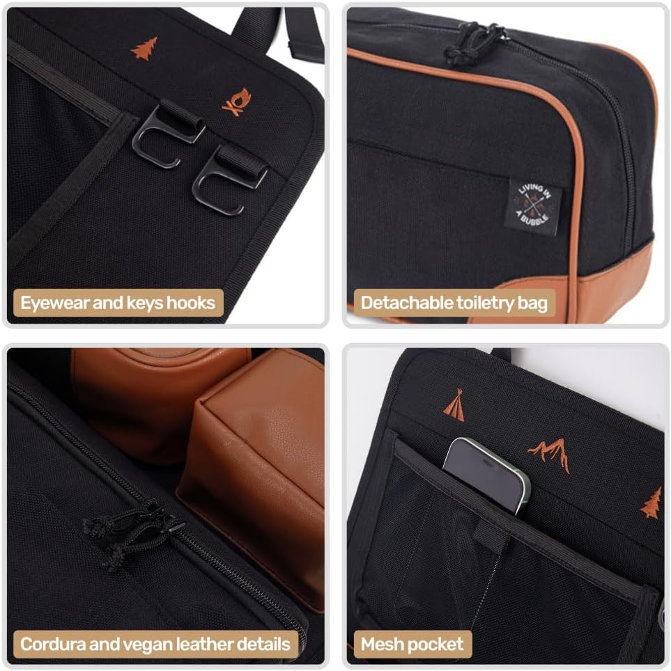Living in a Bubble Seat back Organizer – Magnetic Toiletry and Cooler Pouch - Image 6