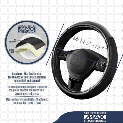 Skechers Steering Wheel Cover, Max Cushioning Leather Steering Wheel Cover - Image 4