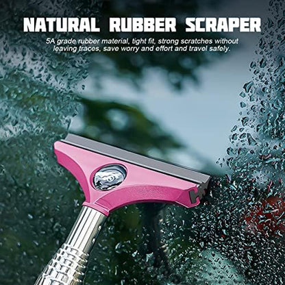 8sanlione 38.6 Inch Telescopic Mirror Squeegee, Car Logo on Pink - Image 4