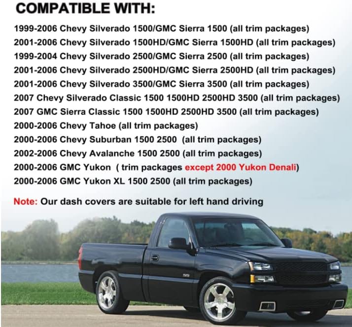 Dash Cover Mat for 2000-06 Chevy Suburban Tahoe Avalanche Y44 - Image 3
