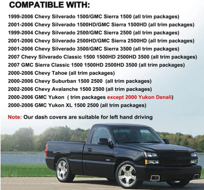 Dash Cover Mat for 2000-06 Chevy Suburban Tahoe Avalanche Y44 - Image 3