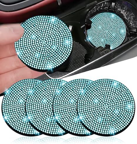NBTEPEM 4pcs Bling Car Cup Holder Coaster, 2.75 inch Anti-Slip Shockproof by NBTEPEM