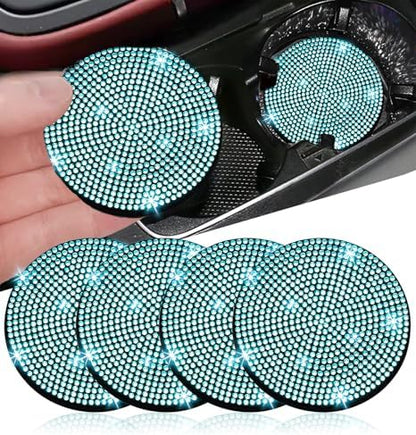 NBTEPEM 4pcs Bling Car Cup Holder Coaster, 2.75 inch Anti-Slip Shockproof by NBTEPEM
