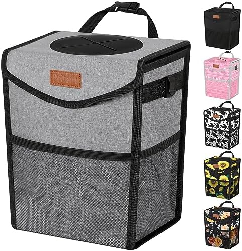 Pritent Car Trash Can with Lid Leakproof Car Garbage Bag Vehicle Trash Bin by Pritent