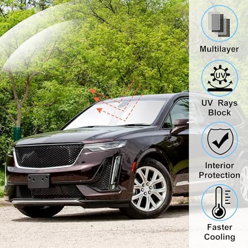 Windshield Sun Shade for 2020-2025 Cadillac XT6 Accessories - Image 2