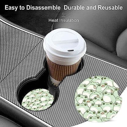 Absorbent Car Cupholder Coaster 2 Pack, Cute Car Coasters - Image 4