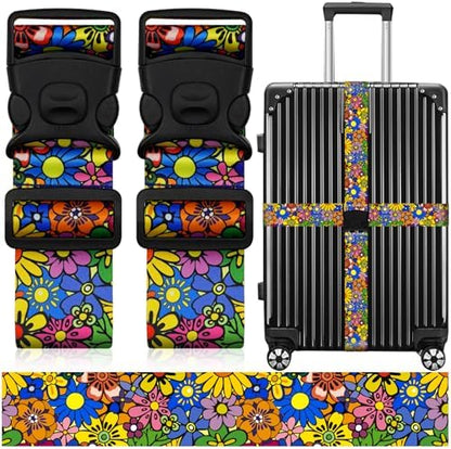 2 Pack Luggage Straps for Suitcases, Adjustable Travel Belt by ZHOMA
