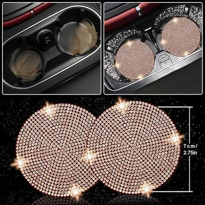 NBTEPEM 27 PCs Gold Champagne Bling Car Accessories Set - Image 7