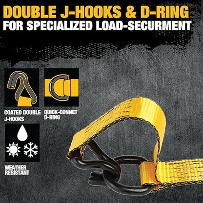 DEWALT 1.5"×16'×5, 000 lbs Heavy-Duty Ratchet Straps - Image 6