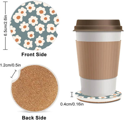 Absorbent Car Cupholder Coaster 2 Pack, Cute Car Coasters - Image 2