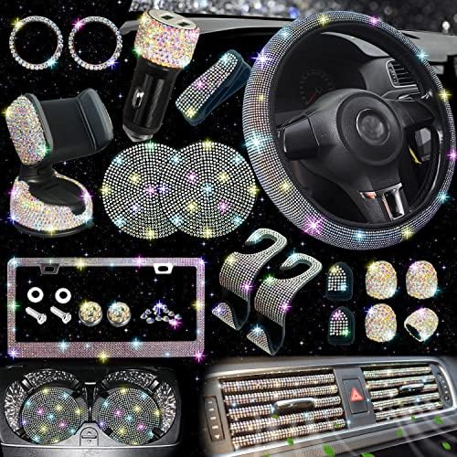 NBTEPEM 27 PCs Multicolor Bling Car Accessories Set by NBTEPEM