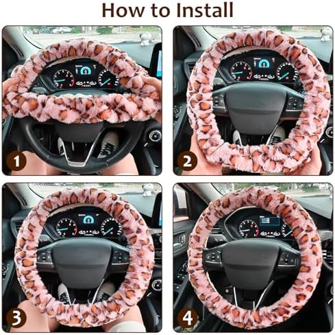 Accmor Fuzzy Steering Wheel Cover, Universal Fit Fur Car Wheel Cover & - Image 5