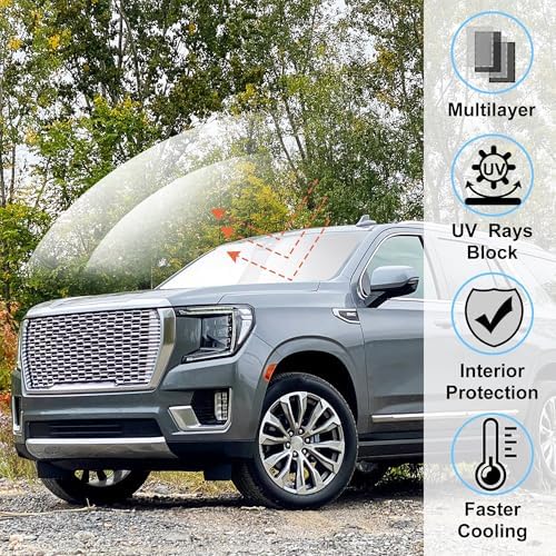 Windshield Sun Shade for 2021-2025 GMC Yukon XL/Chevy Suburban - Image 2