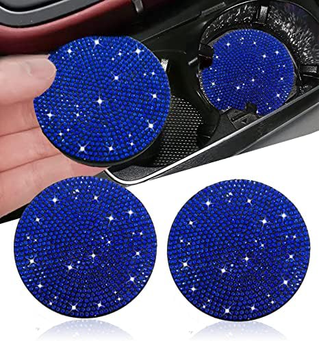 NBTEPEM 2pcs Bling Car Cup Holder Coaster, 2.75 inch Anti-Slip Shockproof by NBTEPEM