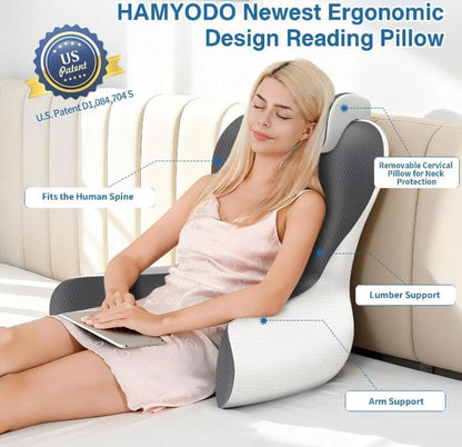 22" XL Reading Pillow Sitting in Bed, Back Support & Armrests - Image 2